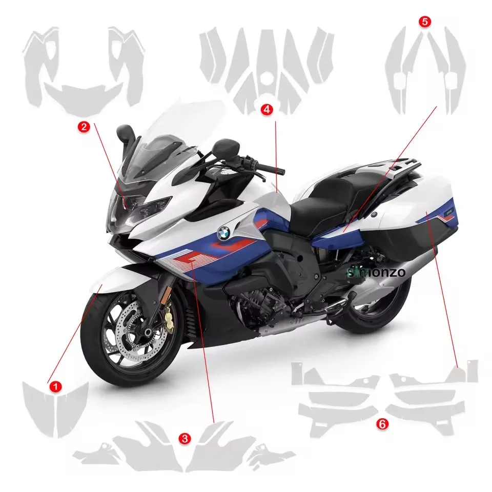 For BMW K1600 GT 2025 Motorcycle TPU Transparent Paint Protection Film K1600GT Fuel Tank Protective Film Anti-scratch Kit PPF