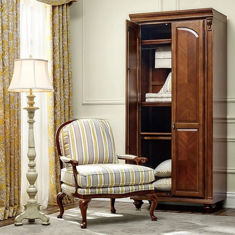 

Luxury Villa Clothing Shoe Cabinet Bedroom Solid Wood American Locker Coat