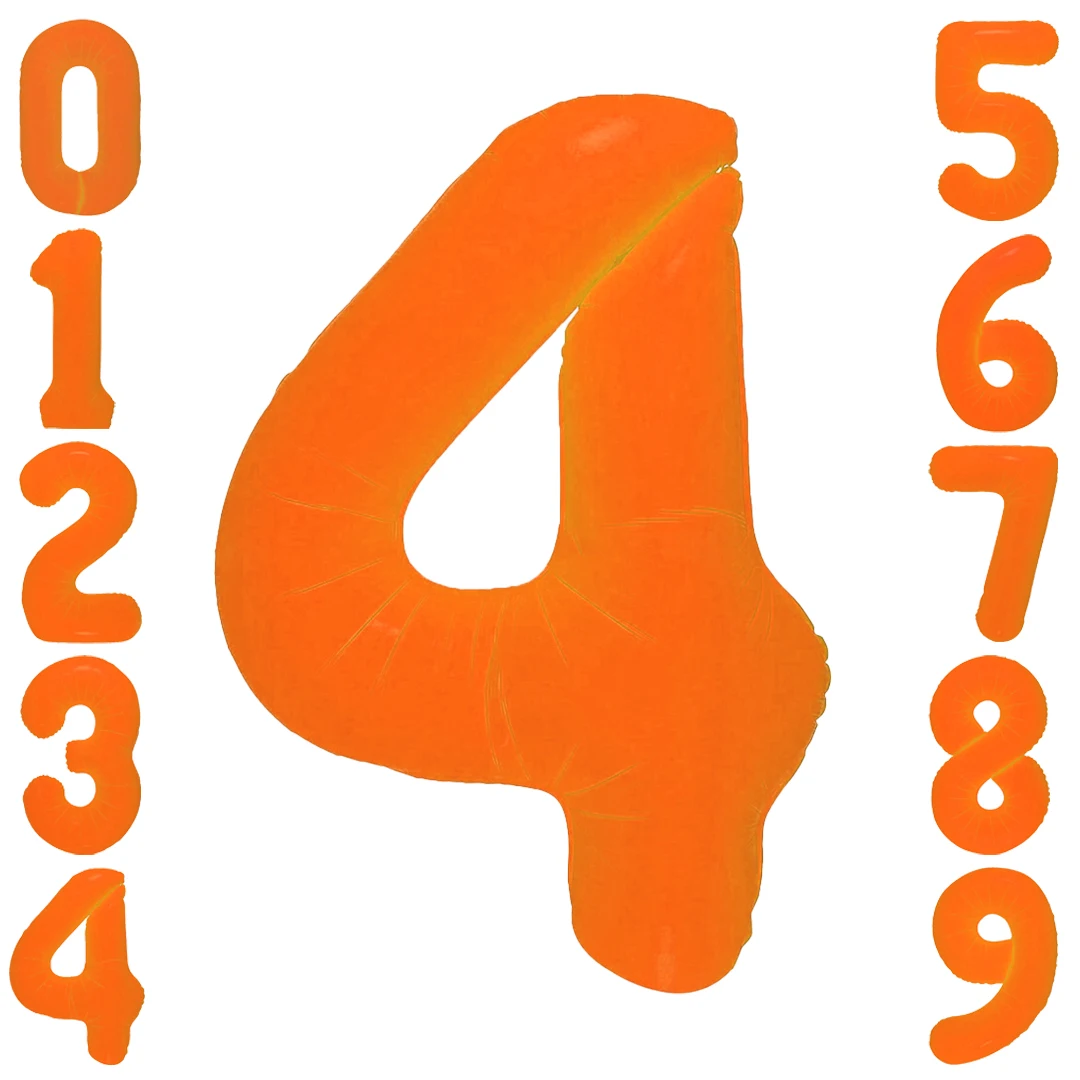 40 Zoll orange neonfarbene digitale Ballons mit Aluminiumfolienballons der Zahlen 0-9 für Geburtstags-, Abschluss- und Partydekoration. – Detail 6