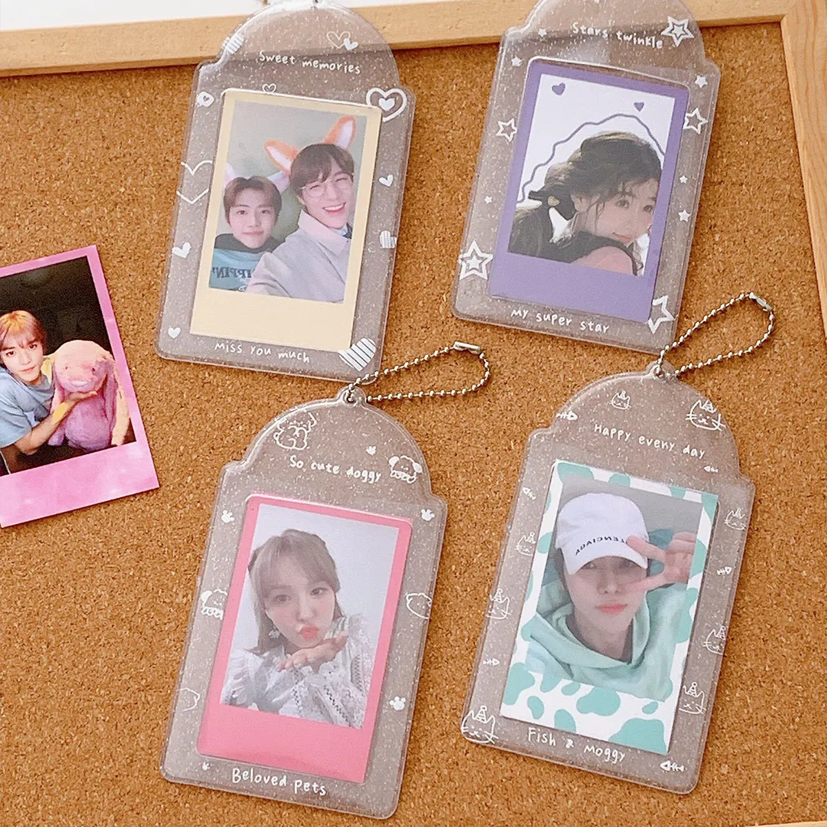 1 Pack of Cute Clear Candy Bags 3 Inch Kpop Card Holder Photo Card Holder