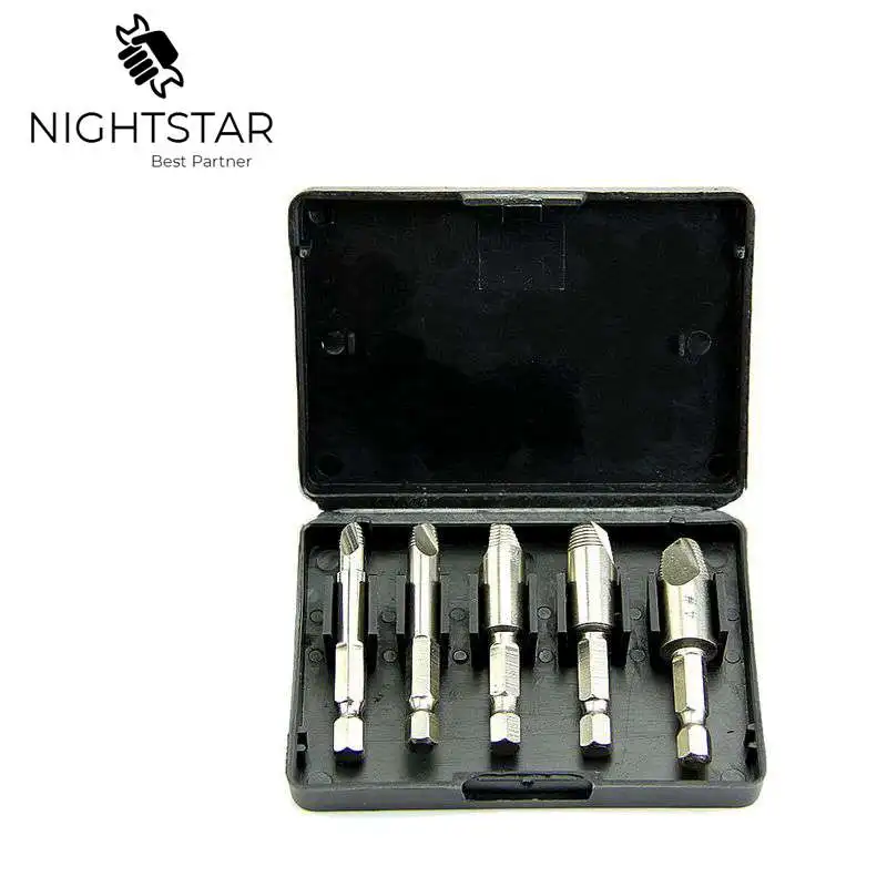 5Pcs Screw Stud Bolt Easy Extractor Remover Drill Tool Drill Bit 1/4 Hex Shank Extractor Drill Bit Easy Take Out