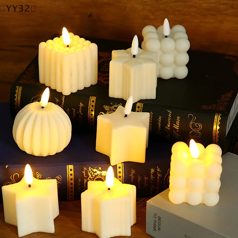 〔YY32〕Pumpkin Battery Operated Candle Festival Decorative Props Night Lantern Led Lights For Bedroom Living Room