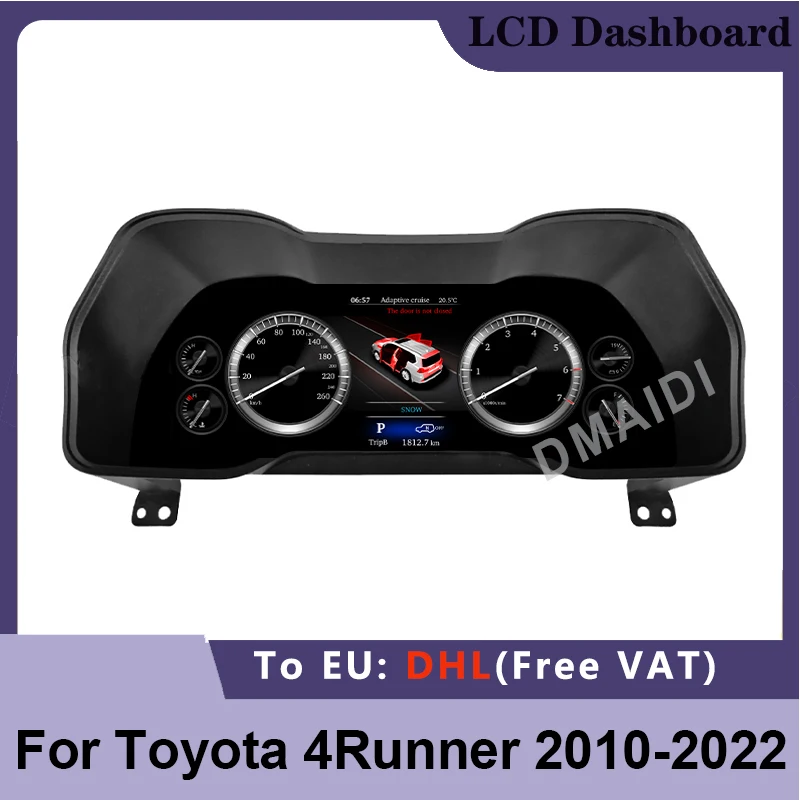 

LCD Speedometer For TOYOTA 4Runner 2010 - 2022 Digital Dashboard Panel Virtual Instrument Cluster CockPit Linux system