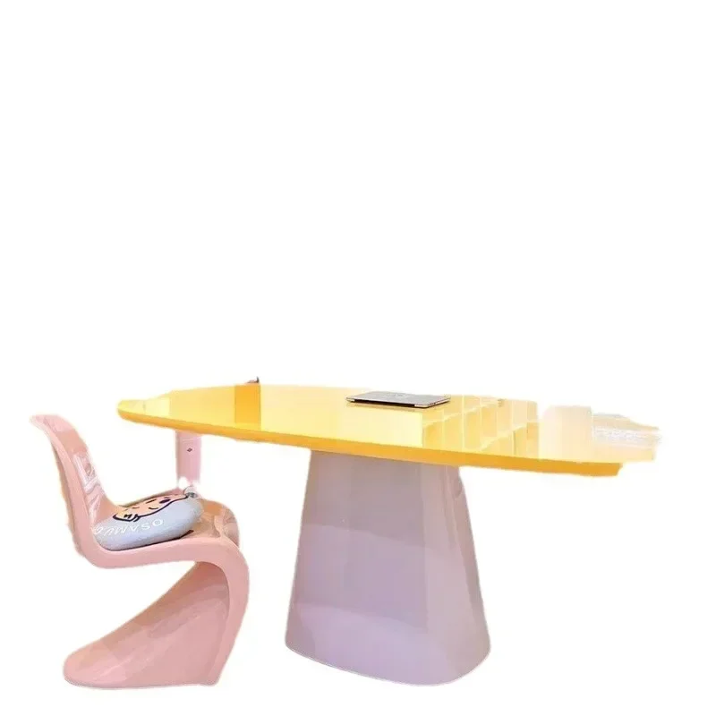 Light luxury household simple oval small apartment dining table
