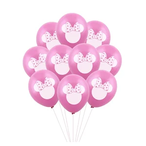 7PCSディズニーミニーフォイルバルーンセットミッキーマウスバルーンバースデーパーティーデコレーションベビーシャワーキッズおもちゃエアグローブスプレッド 8ベストセールスお誕生日おめでとうミニーマウス-3