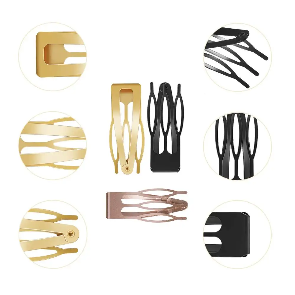 Black Metal Snap Double-grip Hair Clips Hair Side Clamps Barrettes Hair Styling Tools