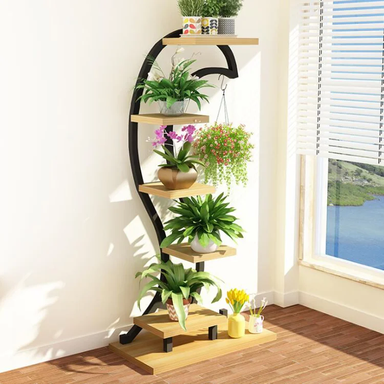 

Planter Holder Wood Plant Stands Indoor Balcony Flower Pot Plant Stand Tree Shelf Flower Display Rack Planter Stands
