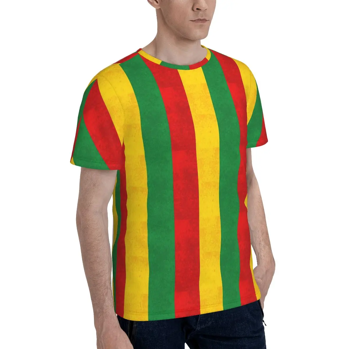 Jamaican Reggae Rasta Lion Jamaica Flag T-Shirt for Men Cotton T Shirts Men's Short Sleeve Round Neck Summer Clothes Tops