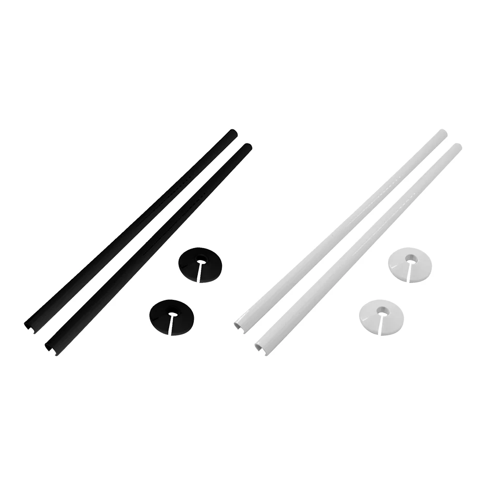 Complete Pipe Cover Kit Versatile Sizes 15 X 500mm Radiator Pipe Covers Complete Installation Kit Plastic Pipe Covers