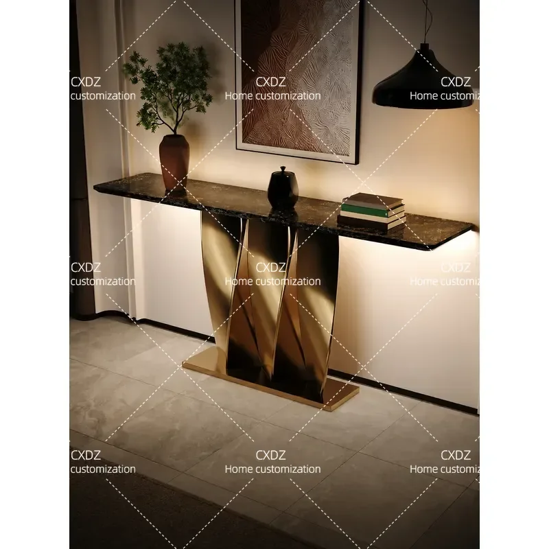Modern Marble Entrance Table Light Luxury Console for Living Room Corridor Wall Decor Simple High End Home Decoration