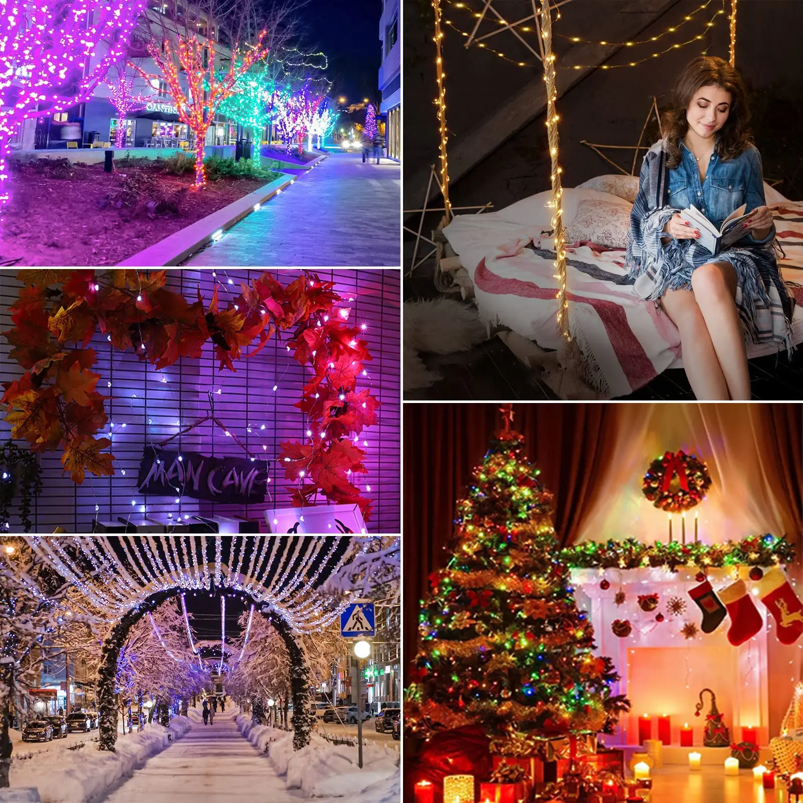 Guirlandas LED endereçáveis inteligentes, RGB String Fairy Lights, USB Festoon para casa, sala estética, decoração do casamento, Mood Light, WS2812B