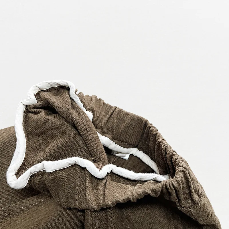 子供用秋ショーツ 2025 男の子と女の子用 韓国版 日本のトレンディなキッズ 7 パートパンツ 多用途ワイドレッグパンツ