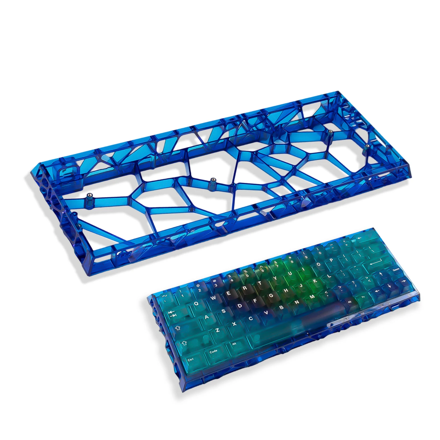 Hollow Mechanical Keyboard Case Transparent Keyboard Housing For Wooting60/HM66/Mad60/M6lite/Rakka Keyboard
