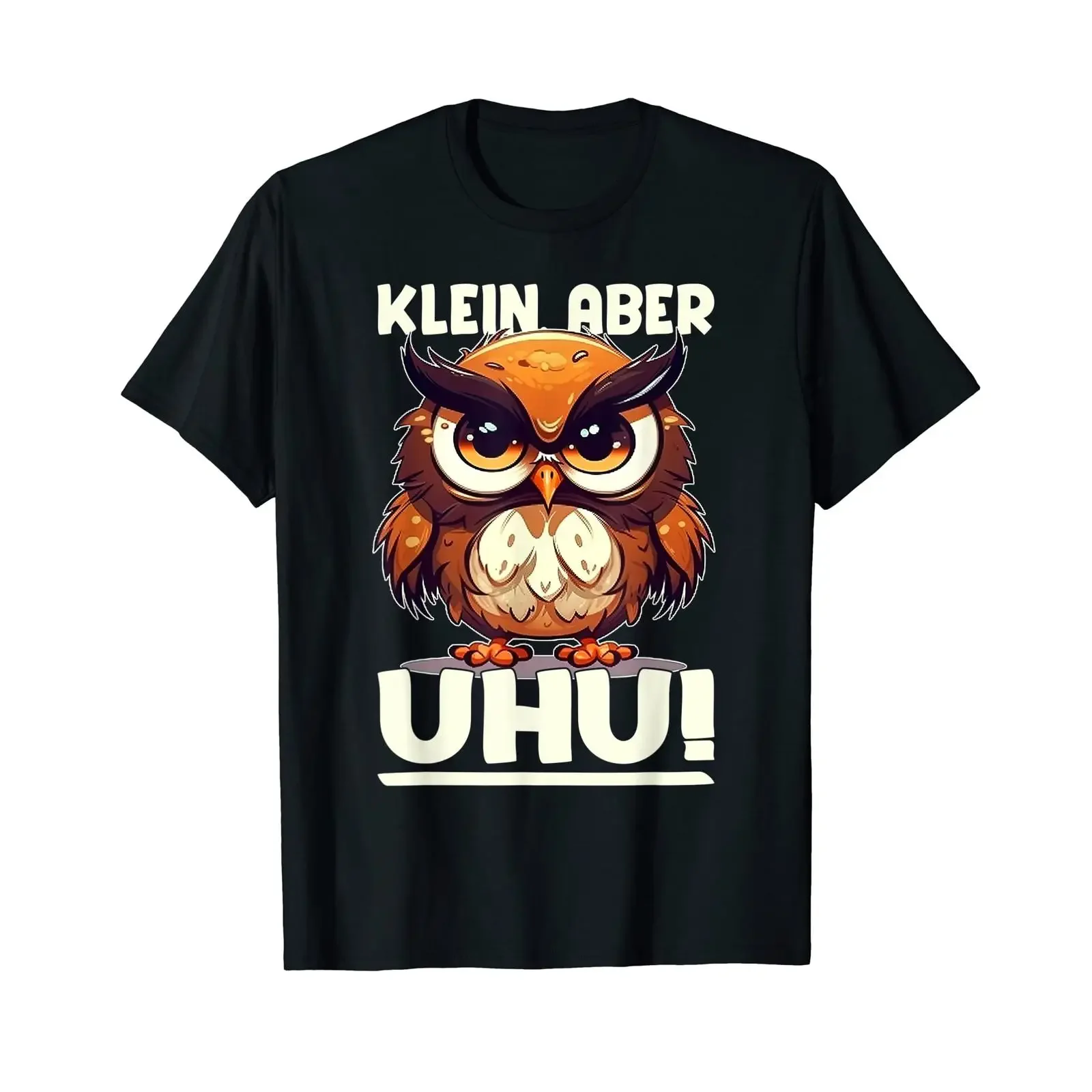 Little but Owl Lustige Eulen T-Shirt Vintage Washed Herren Atmungsaktiv Unisex Stylisch Grafisch Dehnbar Vielseitig Streetwear