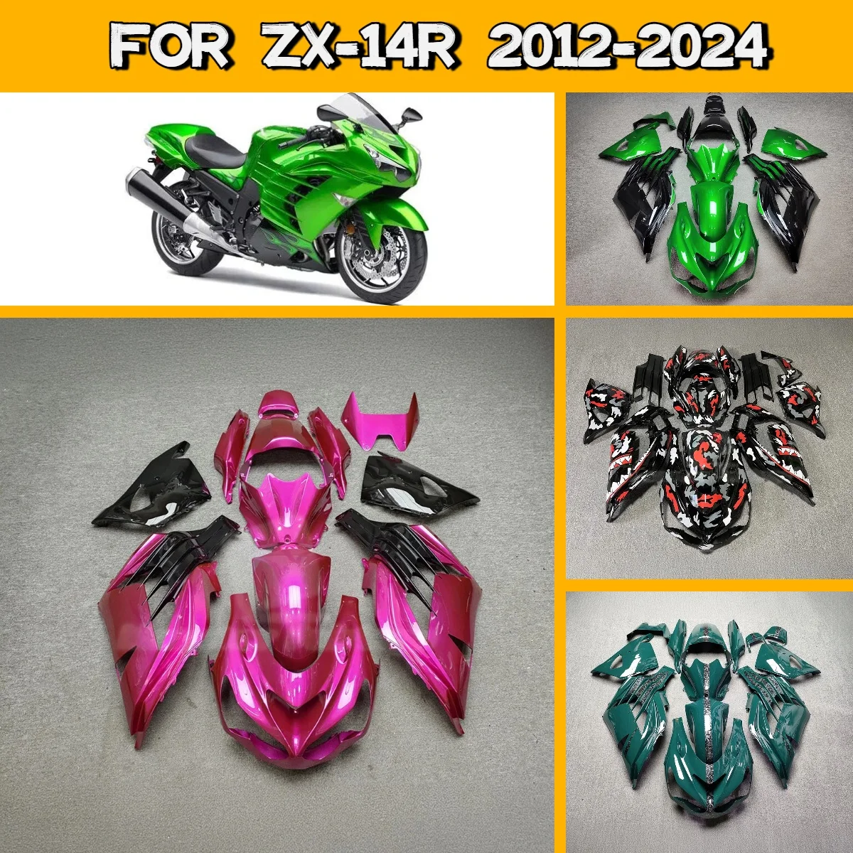 

Комплект обтекателей для Kawasaki ZX14R 2012-2024: идеальная совместимость, литье под давлением, для моделей 12-24 годов выпуска