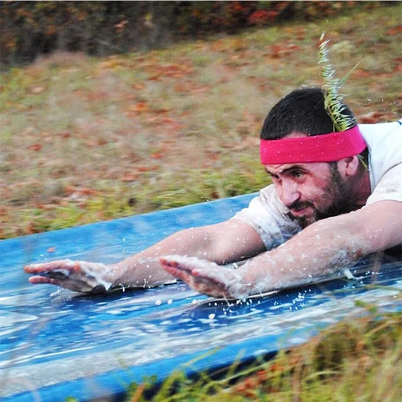 8M สนามหญ้าลื่นน้ําสไลด์ Heavy Duty SLIP Slide Tarp กันน้ําลื่น Waterslides กลางแจ้ง Backyard สนามหญ้าฤดูร้อนปาร์ตี้น้ําเกม