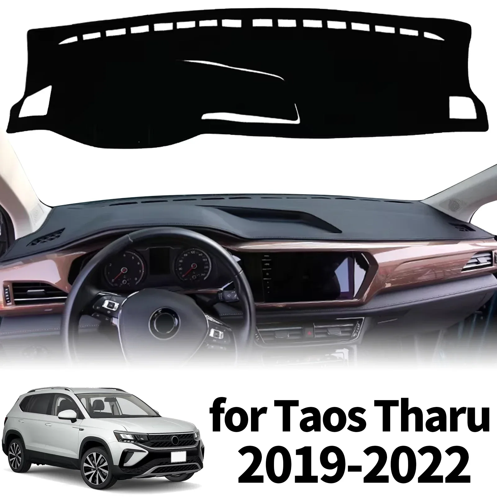

for Volkswagen VW Taos Tharu 2022-2019 Dashmat Dashboard Cover Pad Protective Carpet Car Leather Accessories DashMat Sunshade