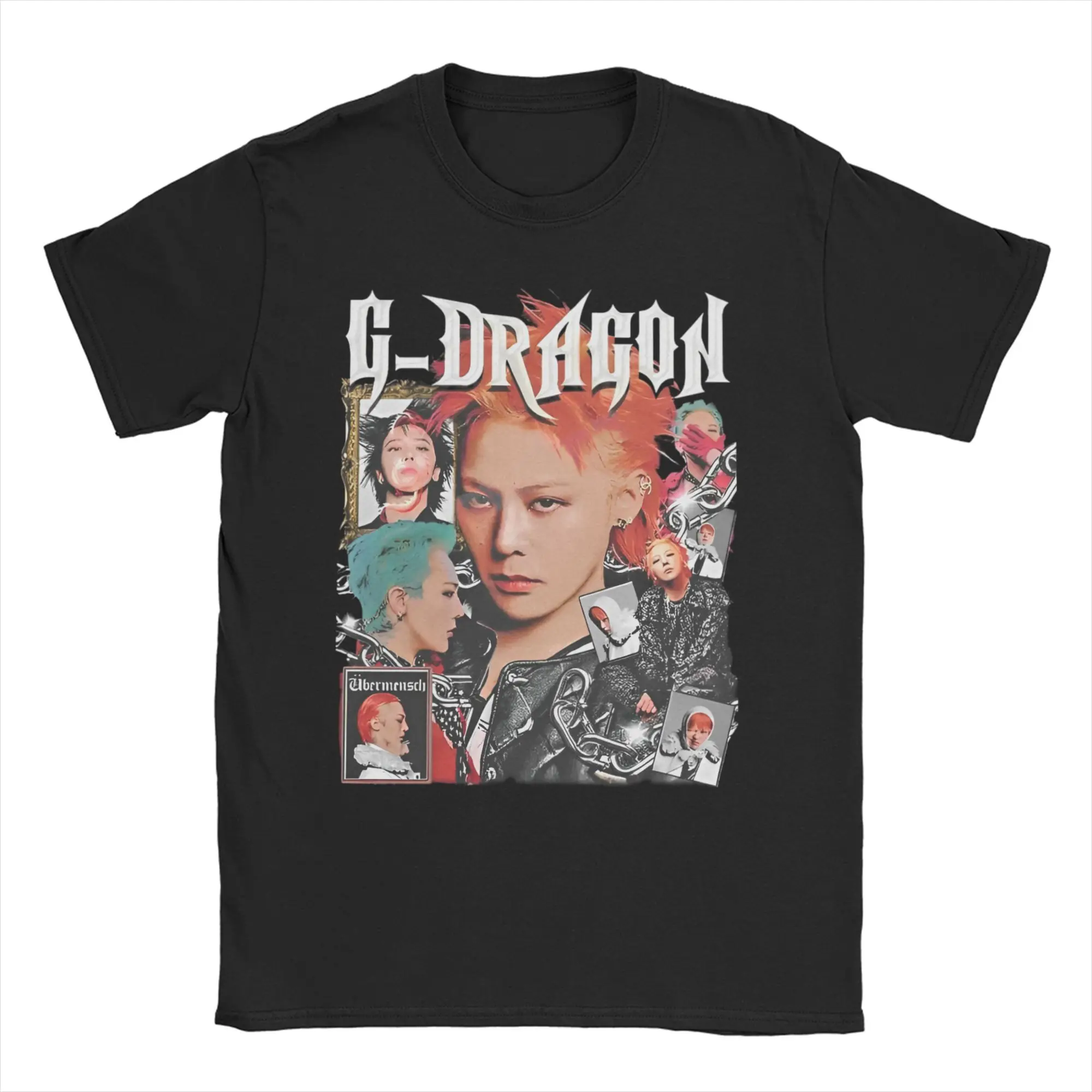 

Men Women's T-Shirts G-Dragon Ubermensch Tour Novelty Cotton Tees Short Sleeve Kpop Music T Shirt Crewneck Tops Printing