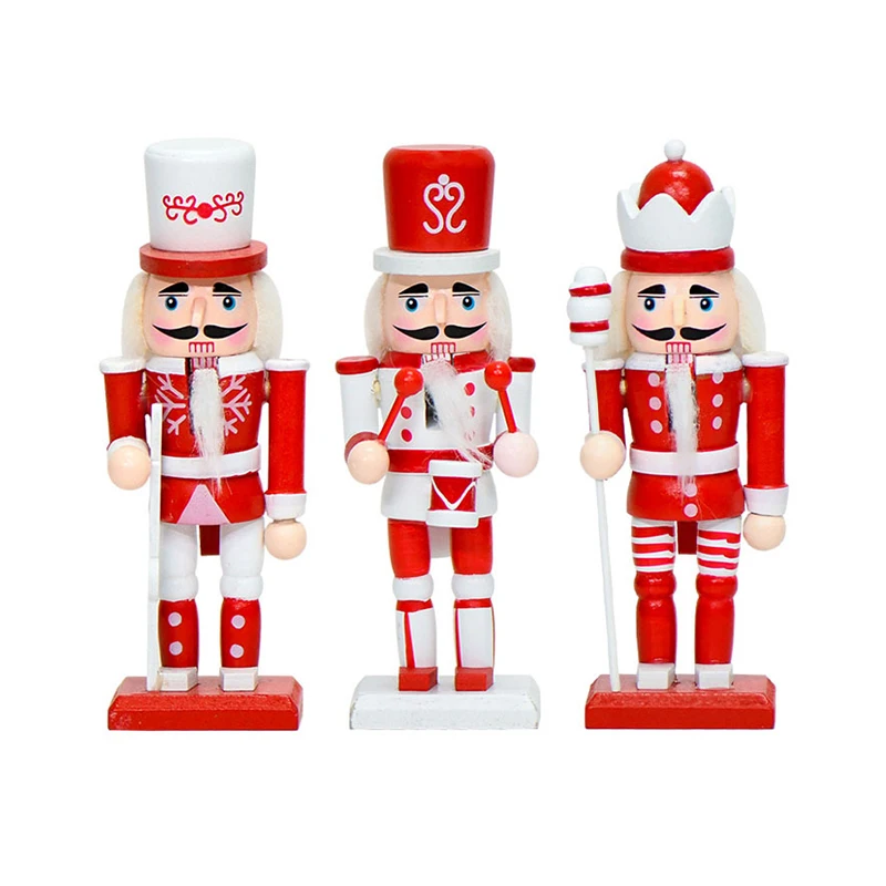 1Pc Klassieke Kerst Cartoon Notenkraker Marionet Ornament Walnoten Soldaat Figuur Kerst Ornamenten Decor Xmas Desktop Decor