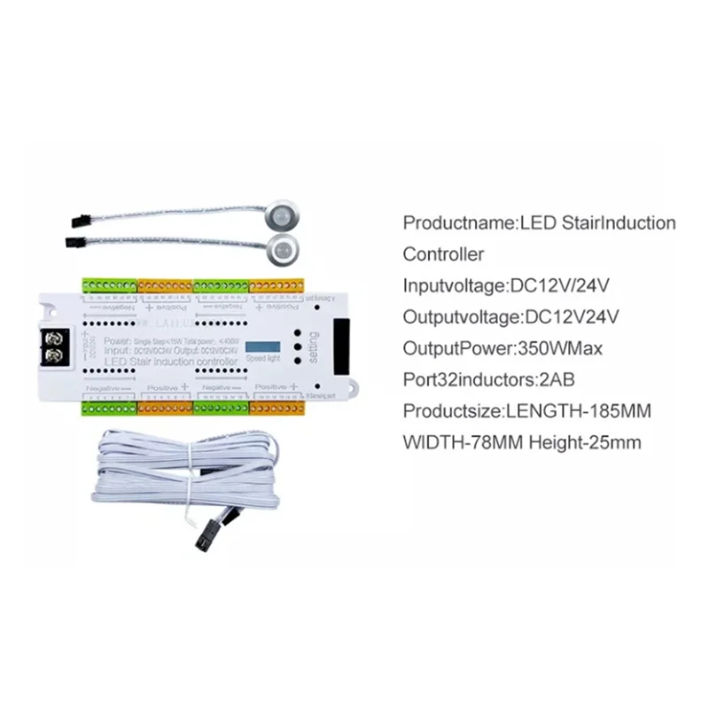 

Automatic 32 Channels Stairway Lighting LED Motion Sensor Stair Light Controller Kit For Stairs Flexible Strip 12V 24V Durable