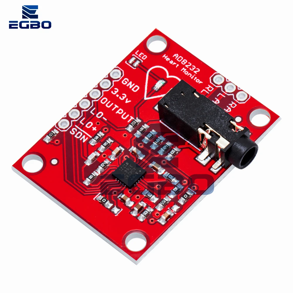 ECG sensor module kit for Arduino, ECG measurement, pulse, heart, ECG monitoring EGBO