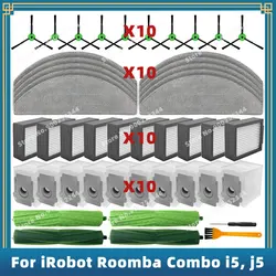 Compatível Para iRobot Roomba Combo i3+, i5, i5+, j5, j5 Plus Peças de reposição Acessórios Lado principal Escova Filtro Mop Saco De Pó