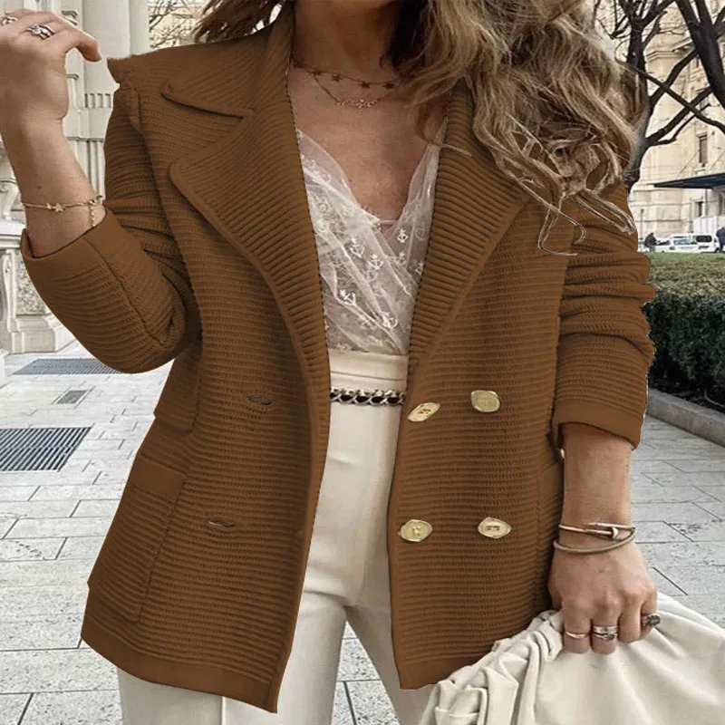 New women\'s casual coat texture long-sleeved jacket autumn and winter