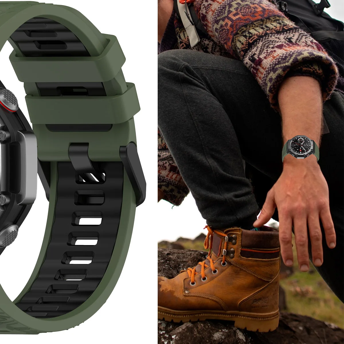 Cinturino in silicone per Huami Amazfit T-REX 3 con strumenti Bracciale sportivo Cinturini per orologi intelligenti Accessori per Amazfit T-REX3