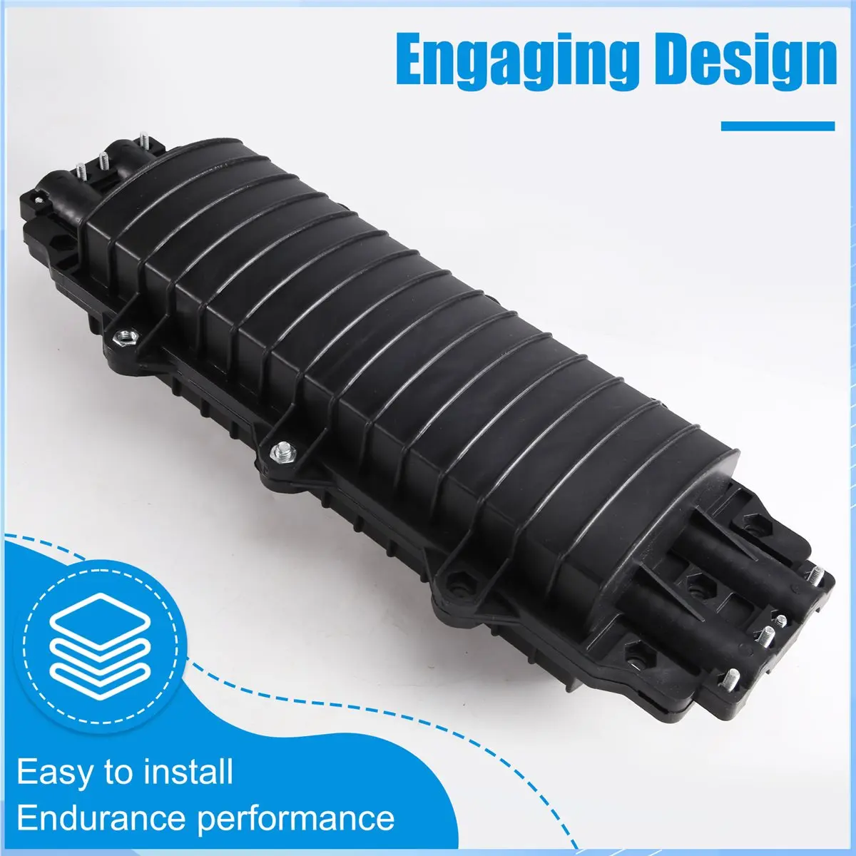 Fiber Splice Box 24Core Fiber Optic Joint Box Cable 2 in 2 Out Outdoor Horizontal Waterproof Optical Fiber Splice Box