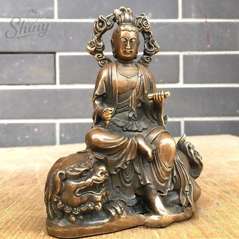 Tibetan Buddhist Manjushri Bodhisattva Statue Buddha Shrine Worship Protection Buddhist Decorative Item Display Piece