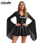 shiny leather dress faux latex bodycon