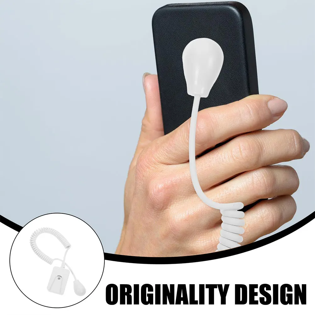 

2pcs Anti-lost Remote Tether Cell Phone Retractable Leash Hook White Drip Strong Adhesive Stretchable Spring Wire Storage