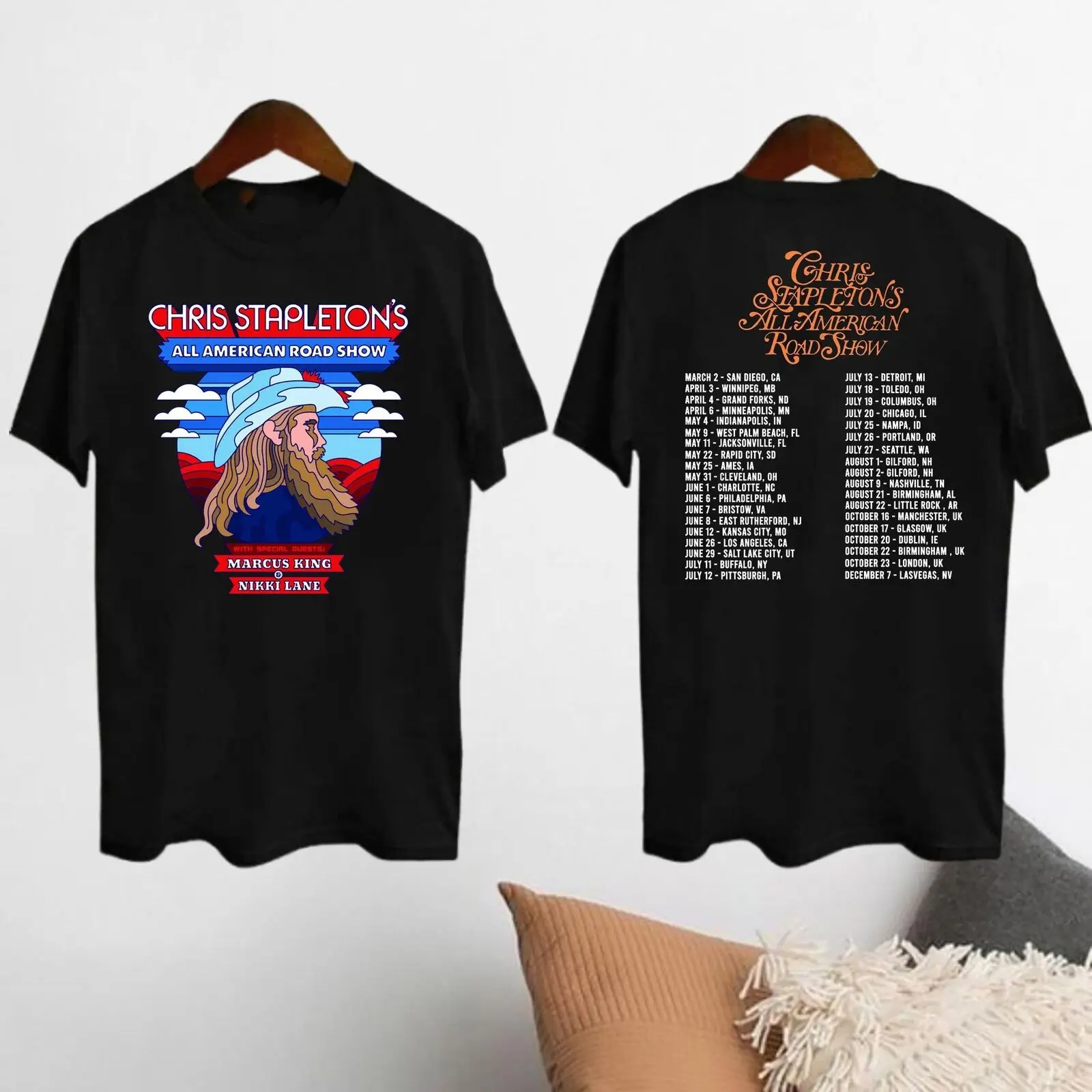 

2024 All American Road Show Tour T-Shirt Chris Stapleton Fan Gift Shirt Chris