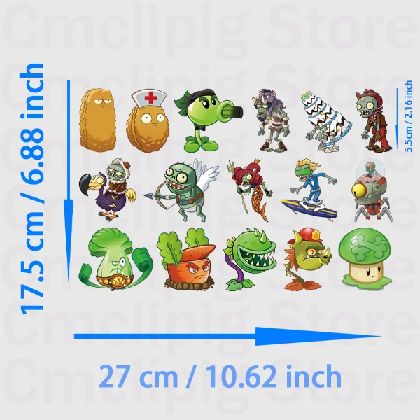 Funny Plants vs. Zombies thermoadhesive patches thermo-stickers for children self-adhesive stripes appliques DIY Sewing