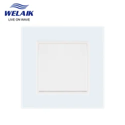 WELAIK EU 1Gang 1Way Push Button Switch of Wall Light Switch Black White Crystal Glass Panel AC 110-250V 1Gang 1Way A1711W
