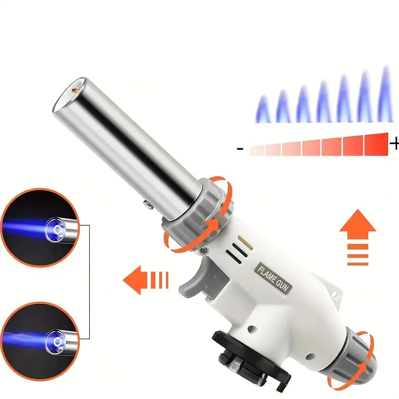 Torche pistolet à flamme réglable gaz butane 1300 ° Mise à niveau du brûleur C pour barbecue, soudage, réparation électronique et chauffage extérieur