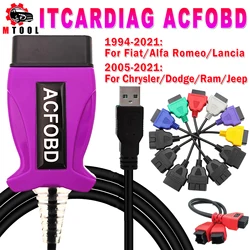 ITCARDIAG ACFOBD OBD Scanner EcuScan per Fiat/Alfa/Romeo/Lancia/Dodge/Ram/Jeep/ Chrysler FCA 12 + 8 + 16pin per ABS AIRBAG Cluster