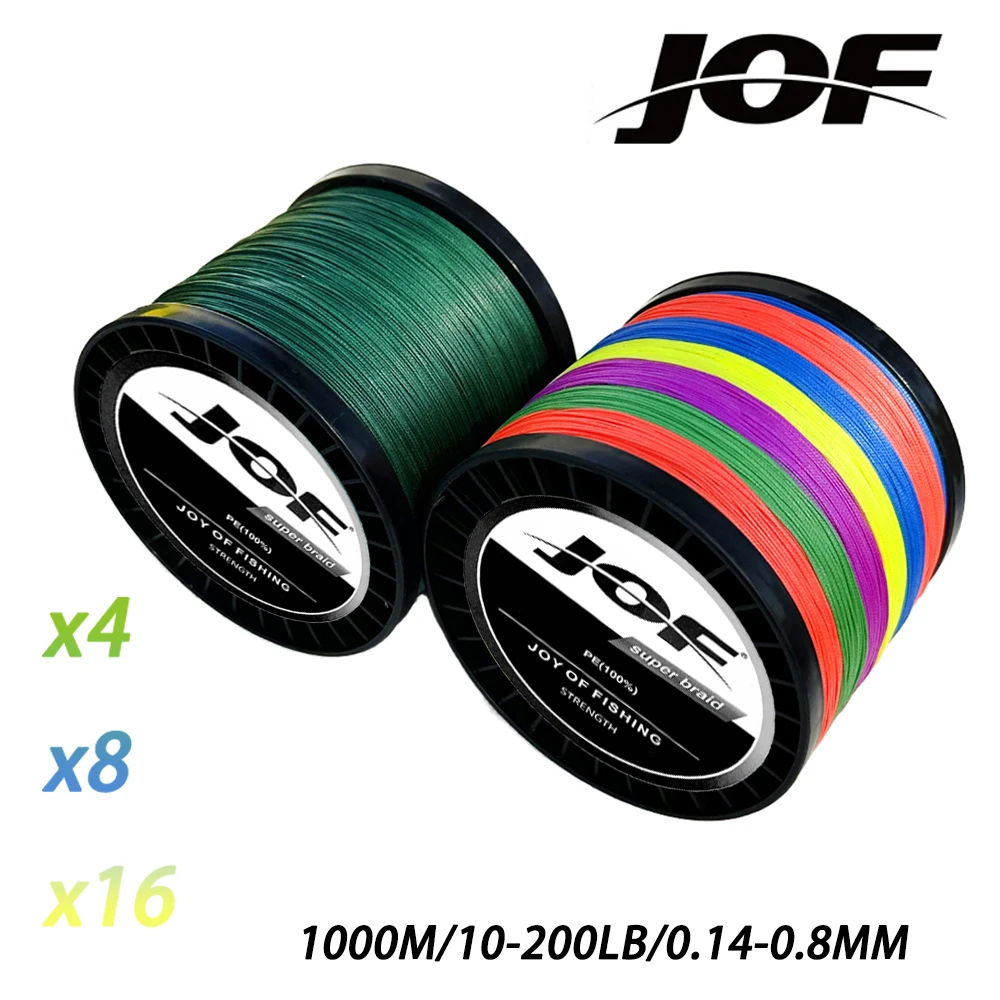 1000M Japan Original X-BRAID Upgrade Fishing Line 16/8/4 Weaves 10-200LB Smooth PE Multifilament Line Sea Fishing Dia 0.11-0.8mm