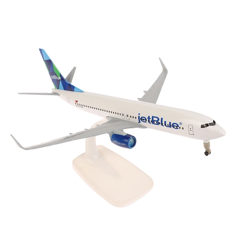 20cm logam Aloi USA Air JET BLUE JetBlue Airlines 737 B737 pesawat terbang dengan roda gigi pendaratan... Model pesawat Diecast