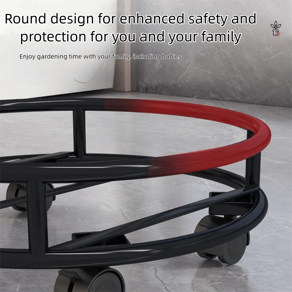 

Прочная конструкция, подставка для горшка для растений, подвижная, с колесиками, круглая стойка для цветов, бесшумный, нержавеющий, мобильный поднос для цветочного горшка