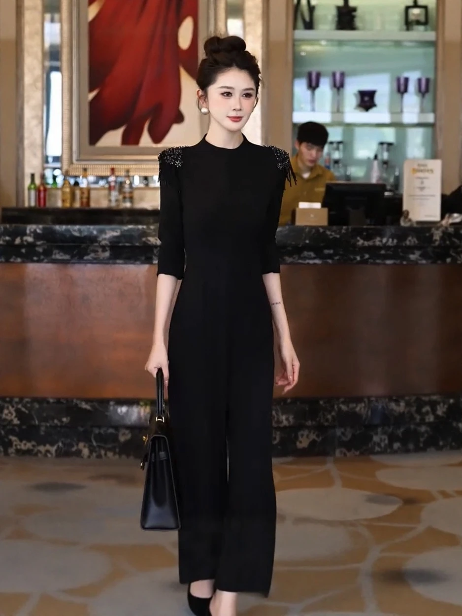 

NOHATAG Premium Sle Long Sve Onesie Faionable для похудения, классическая версия, женский хлопковый круглый комплект из двух предметов