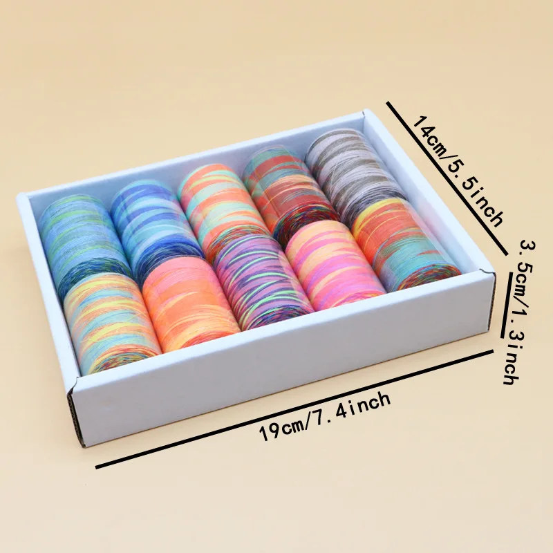 10-Color 402  1000 Yards, Polyester All Purpose Thread for Home Sewing Machine DIY Hand Sewing Mending   Kit