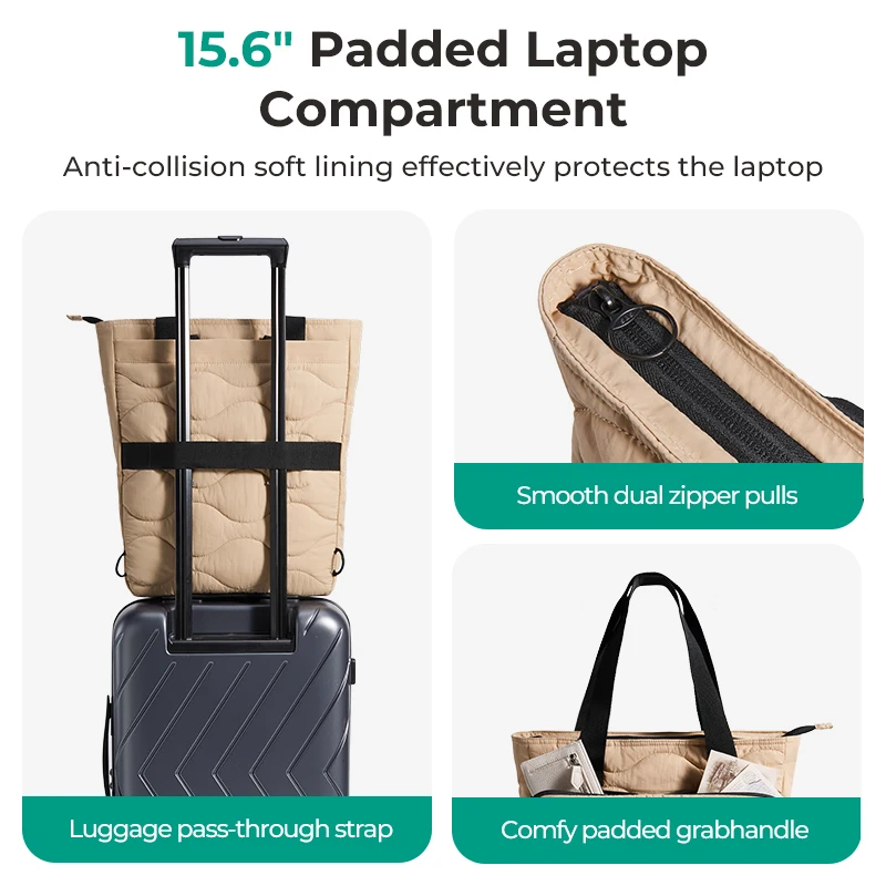 BAGSMART حقيبة المدرسة 15.6 بوصة حقيبة كمبيوتر محمول مقاوم للماء التنقل حقيبة يد نسائية سعة كبيرة حقيبة حمل الكلية