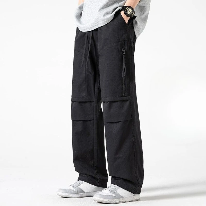 

Spring and Autumn Loose Solid Color Trousers Man Casual Fashion High Quality Designer Emo Luxury Straight Cargo Pants for Men