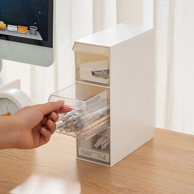 Transparent Computer Monitor Stand Riser Bracket With Storage Drawer PC Screen Holder Laptop Desktop Organizer For Charger Mouse