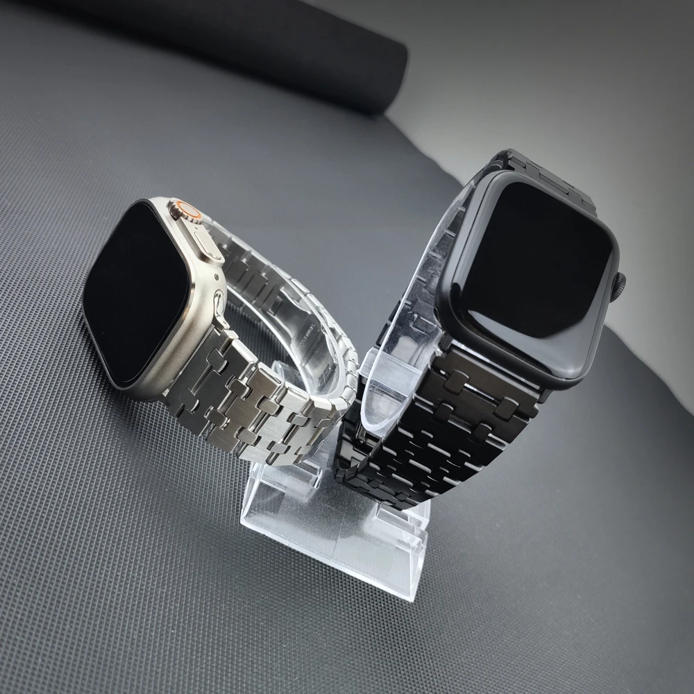 For apple watch ultra 49mm 45mm 44mm 41mm 40mm band stainless steel luxury strap for iwatch ultra SE 8 7 6 5 4 3 42mm Bracelet