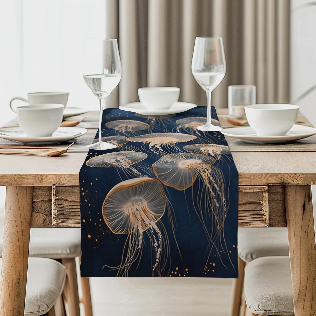 

Скатерть с принтом «Золотая медуза» в богемном стиле, длинная ткань для дня рождения, свадьбы, декор для вечеринки, душ, вечеринки