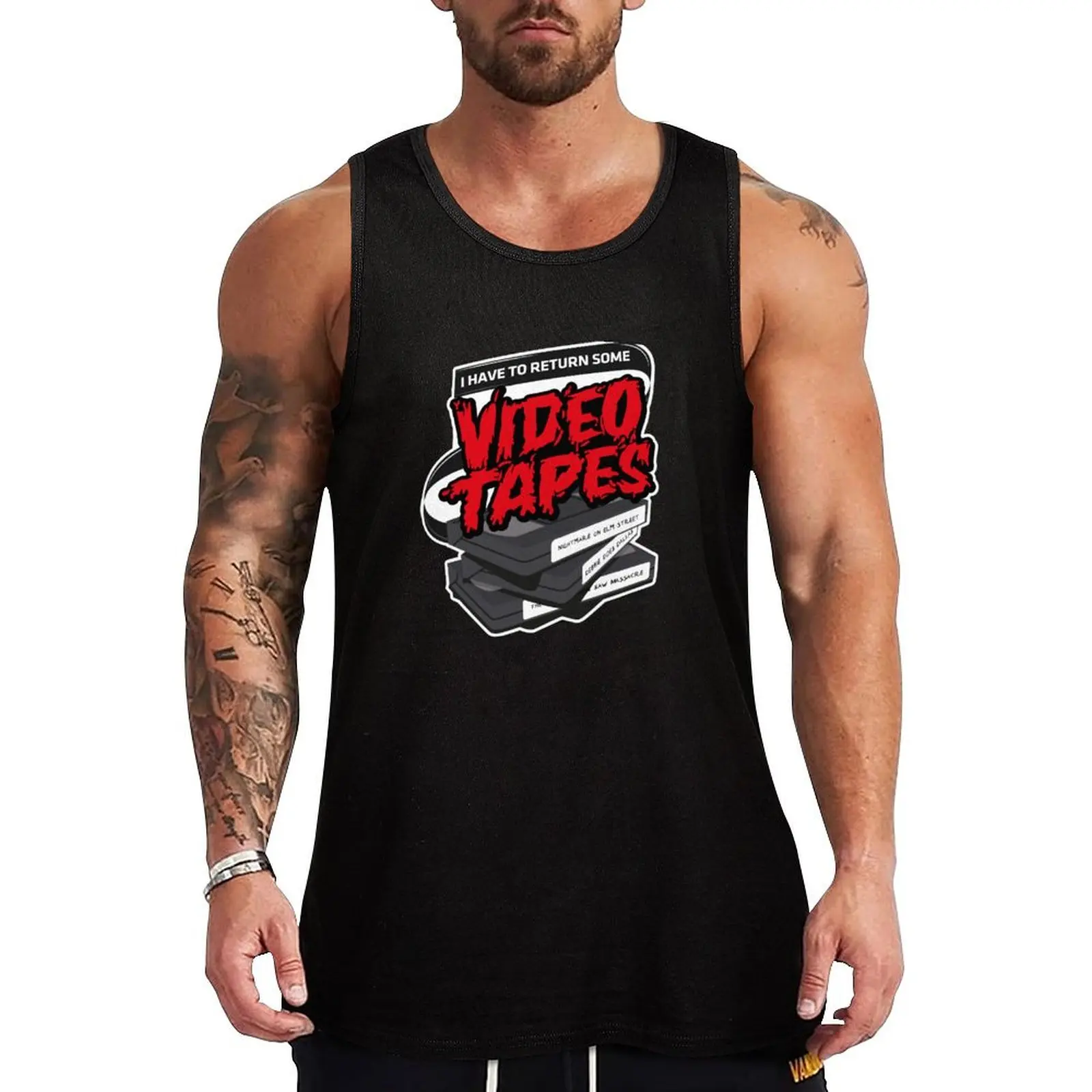 I have some video tapes to return Tank Top vests for men Men's fitness t-shirt sports t-shirts for men basketball