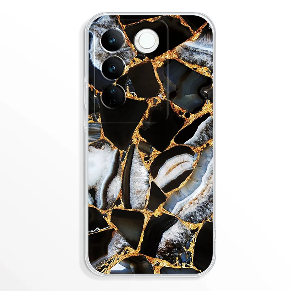 Luxury Marble Case For VIVO V27 V27 Pro V27E Soft Clear TPU Silicone Phone Cases For VIVO V 27 27E Shockproof Back Cover Funda