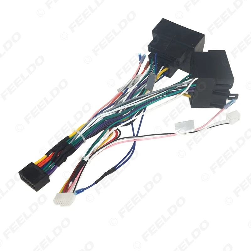 FEELDO سيارة الصوت Raddio 16PIN أندرويد مهائي كابلات الطاقة لبورشه كايين (03-10) مشغل أقراص مضغوطة/DVD الأسلاك تسخير #3